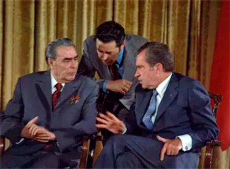  Brezhnev y Nixon en Washington, 1973.
